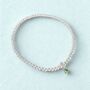 Sterling Silver August Birthstone Beaded Stretch Bracelet, thumbnail 3 of 6