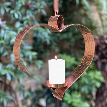 Copper Heart Hanging Candle Holder Ltzaf084, 2 of 5
