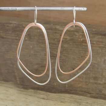 Silver And Gold Double Hoop Earrings, 4 of 7