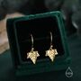 Sterling Silver Ivy Leaf Drop Hook Earrings, thumbnail 5 of 12