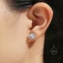 Sterling Silver Sunflower Moonstone Stud Earrings, thumbnail 10 of 11
