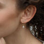 Mini Sia Small Pearl Hoop Earrings, thumbnail 2 of 3