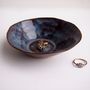Handmade Ceramic Dark Blue/Brown Ring Dish, thumbnail 4 of 6