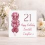 Daughter 21st Personalised Birthday Card Twenty One Cherry Balloons, thumbnail 1 of 4