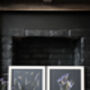 A3 Pressed Flower Art – Twilight Iris Botanical Frame In Sand, thumbnail 5 of 7