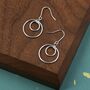 Sterling Silver Double Circle Drop Hook Earrings, thumbnail 6 of 12