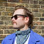 Mens Blue Ditzy Floral Cotton Neckerchief, thumbnail 11 of 12