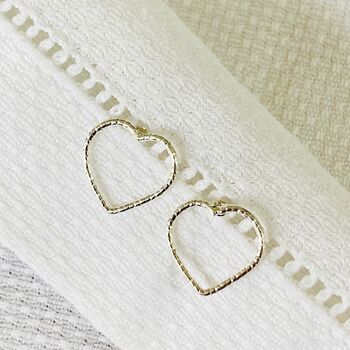 Sterling Silver Heart Stud Earrings, 3 of 4
