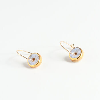 Ceramic, Glass And Gold Opal Frost Hoop Earrings, 4 of 5