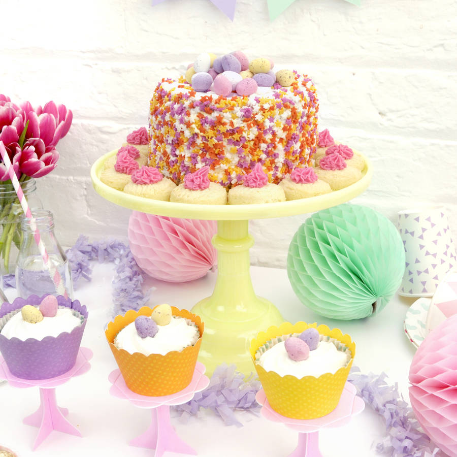 Luxury Heavy Weight Buttercream Milk Glass Cake Stand By