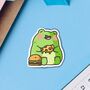 Cute Foodie Frog Vinyl Sticker, thumbnail 2 of 8