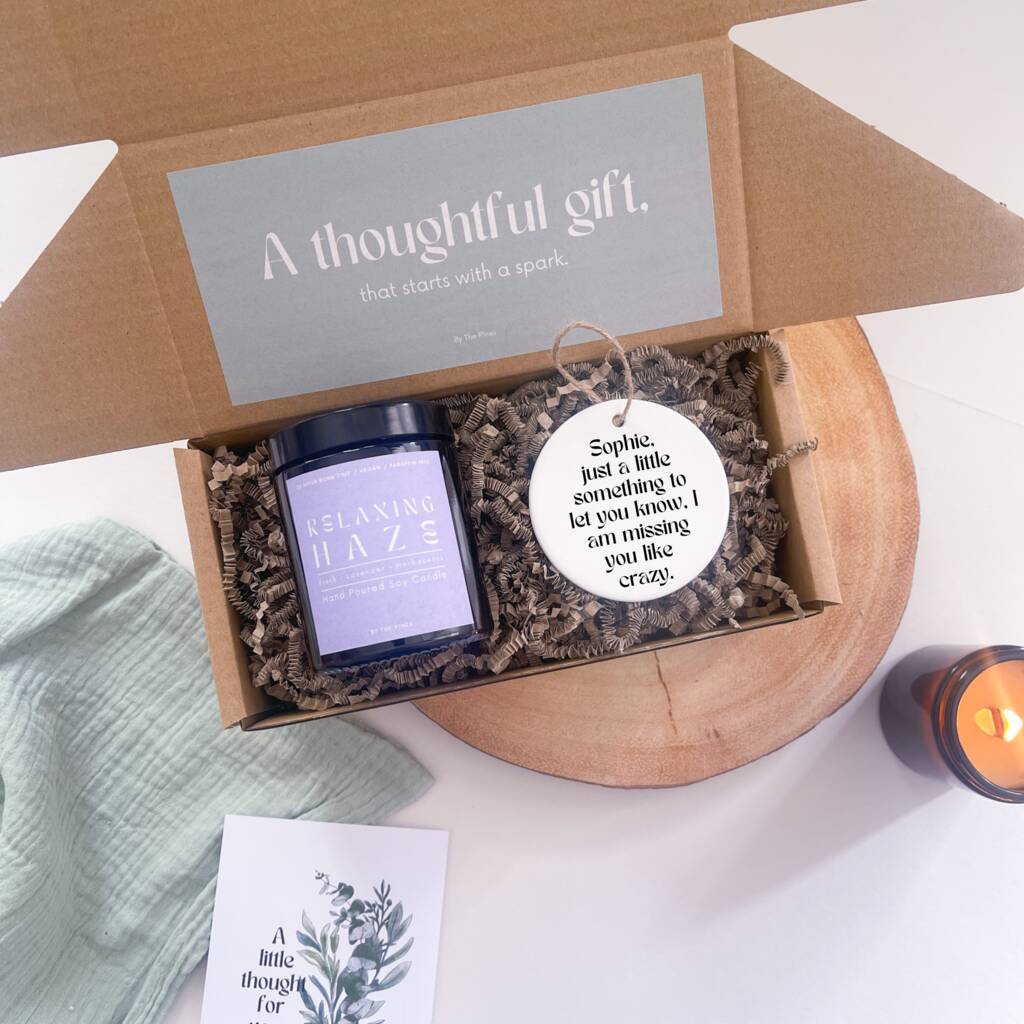 Personalised Missing You Candle Gift Set By By The Pines ...