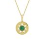 Gold Plated Sterling Silver Green Onyx Pendant Necklace, thumbnail 2 of 5