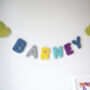 Punchneedle Personalised Name Garland With Hearts, thumbnail 2 of 4