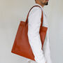 Handcrafted Leather Adjustable Tote Bag In Rust Brown, thumbnail 2 of 9