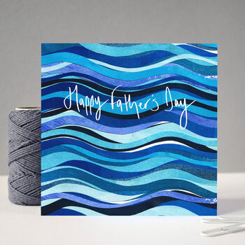 Blue Waves Father's Day Card, 2 of 8
