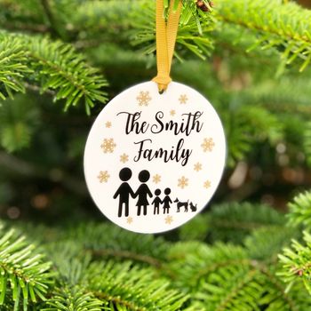 Stick Family Christmas Tree Decoration Bauble, 2 of 7