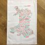 Literary Map Of Wales Tea Towel, thumbnail 1 of 2