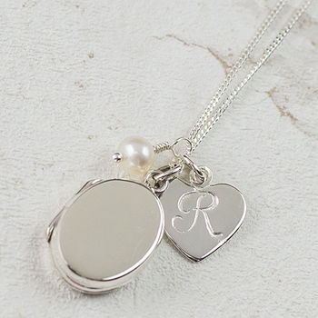Silver Locket Necklace With Birthstones, 8 of 10