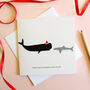 Nice List, Whale And Shark Christmas Card, thumbnail 2 of 2