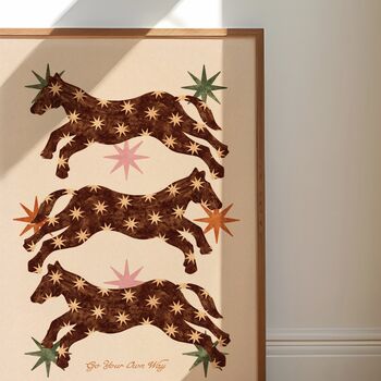 ‘Go Your Own Way’, Celestial Horse Art Print, Rodeo Pony Poster, 3 of 3