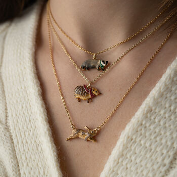 Cosy Hedgehog Charm Necklace, 2 of 9