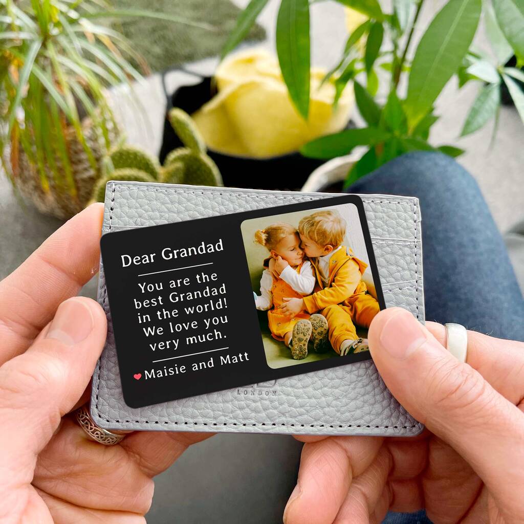 Personalised Photo Metal Wallet Card For Grandad, 1 of 4