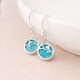 Sterling Silver Turquoise Flower Drop Earrings – 9mm, thumbnail 1 of 7