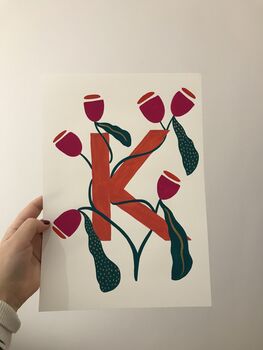 Personalised Floral Initial Painting, 2 of 12