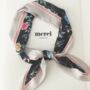 Black Floral Long Silk Scarf For Friends, thumbnail 2 of 6
