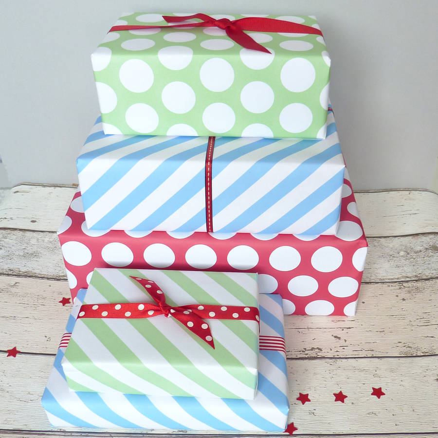 Christmas Wrapping Paper Set Of 12 Sheets By Little Cherub Design