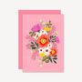 Bouquet Floral Card Pink, thumbnail 1 of 2