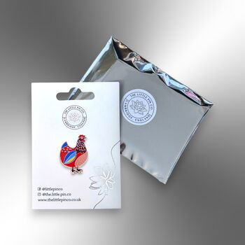 Colourful Hen Chicken Hard Enamel Pin, 4 of 8