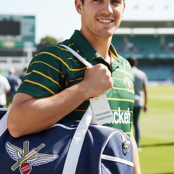 Personalised White Cricket Luggage Tag, 10 of 10