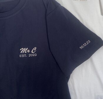 Mr Est Year Embroidered T Shirt, 5 of 6