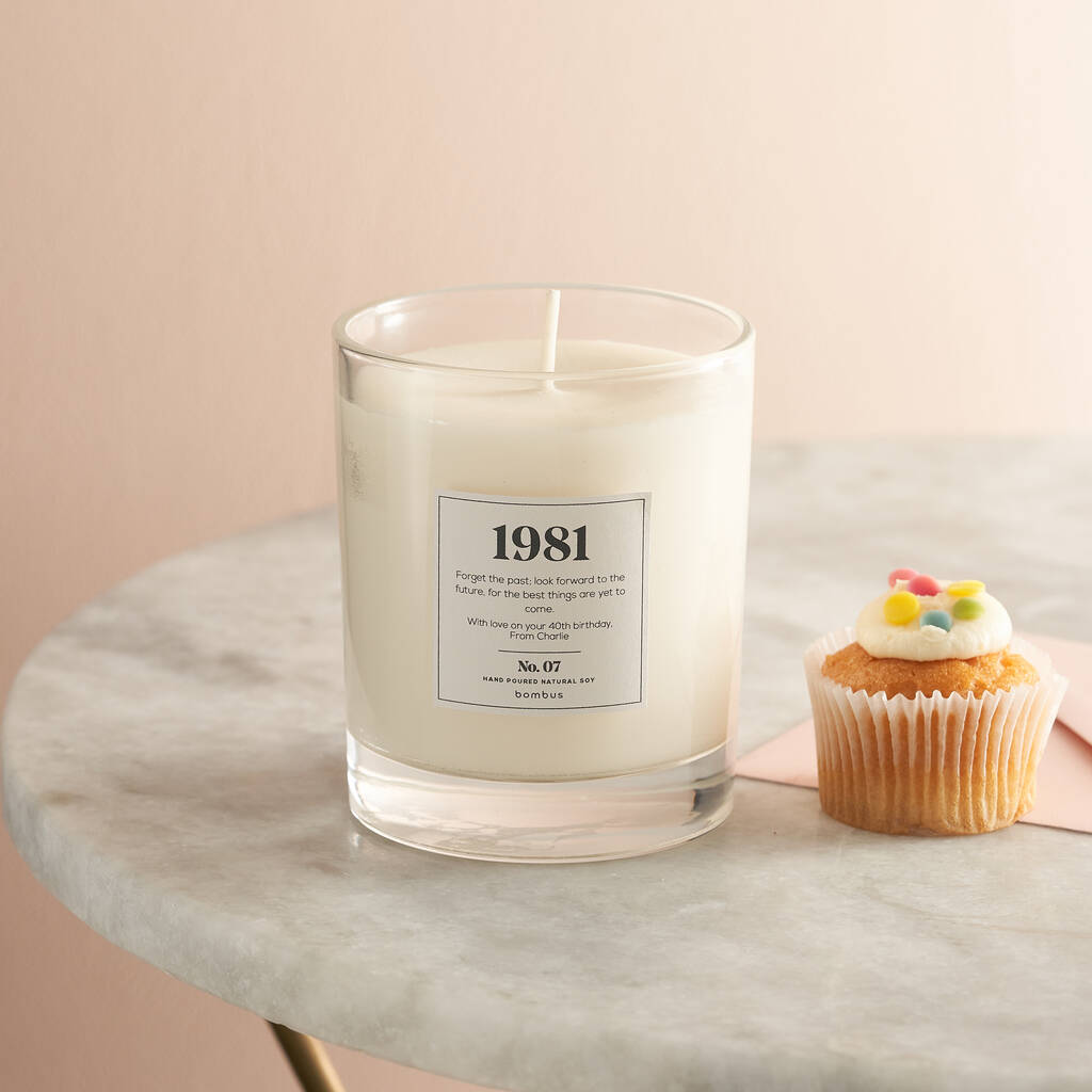 Luxury Scented Personalised Birthday Candle Gift By Bombus