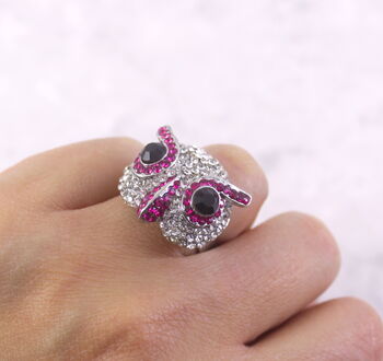 Statement Crystal Owl Ring, 2 of 2