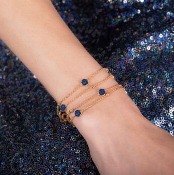 Blue Druzy 18k Gold Plated Bracelet, 2 of 4