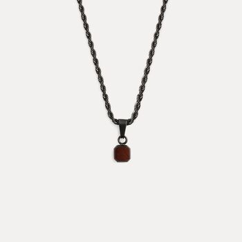 Gold Mini Red Tigers Eye Gemstone Pendant Necklace For Men, 5 of 9