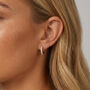 Women's Small Pavé Hoop Earrings In 18k Gold, thumbnail 2 of 4
