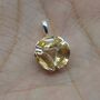 Citrine Silver Floral Pendant: November Birthstone, thumbnail 2 of 8