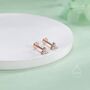 Internally Threaded Cz Trio Flat Back Earrings In Sterling Silver, thumbnail 6 of 7