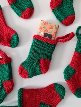 Christmas Knitted Stocking And Chocolate Bar Gift, 6 of 7