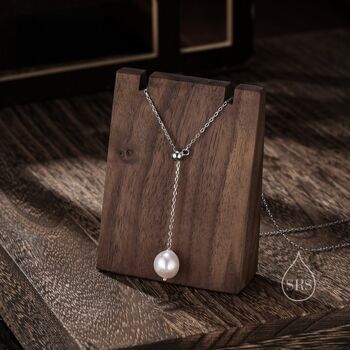 Natural Baroque Pearl Lariat Pendant Necklace, 5 of 10