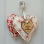 Our First Christmas Couple Oak Fabric Heart Decoration, thumbnail 7 of 8