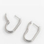 Women's Sterling Silver Oval Hoop Earrings, thumbnail 4 of 7