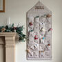 Personalised Beige Gingham Advent Calendar Embroidered, thumbnail 1 of 12