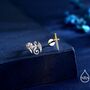 Sterling Silver Mismatched Dragon And Sword Stud Earrings, thumbnail 2 of 12