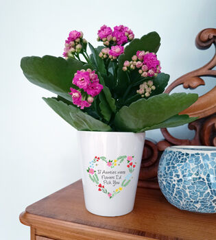 Personalised Floral Heart Plant Pot. Flowerpot For Mum, 3 of 6