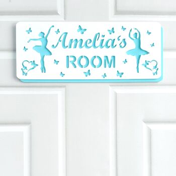 Personalised Ballerina And Butterfly Childs Door Sign, 7 of 11